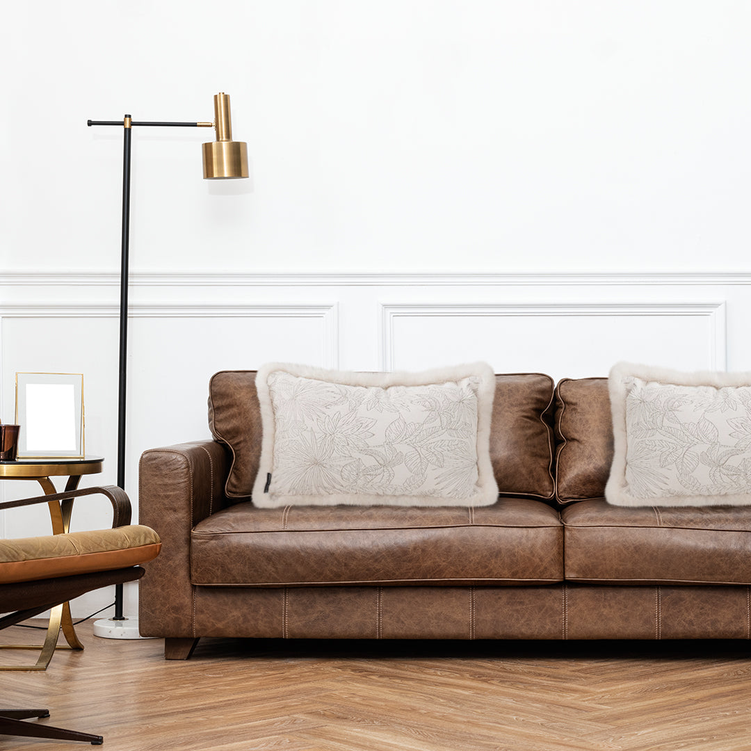 NNEAGS 2X 30cm Romantic French Mosley Jacquard Pillow French Jungle Jacquard Raw Edge Waist Throw  Pillow