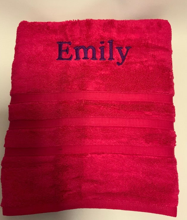 Personalised Embroidered Towels Hand, Bath, Towel Gift 100% Egyptian 10 Colours image 2