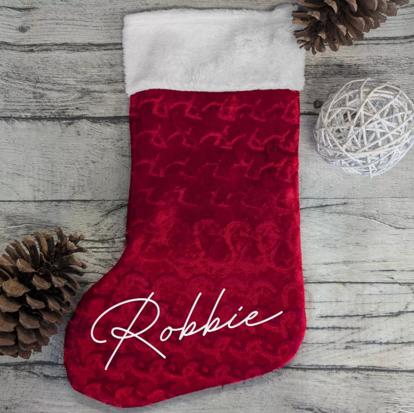Personalised Christmas Stocking, Velvet Red, Deluxe Luxury, 45 cm Best Gift image 3