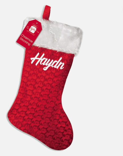 Personalised Christmas Stocking, Velvet Red, Deluxe Luxury, 45 cm Best Gift image 1