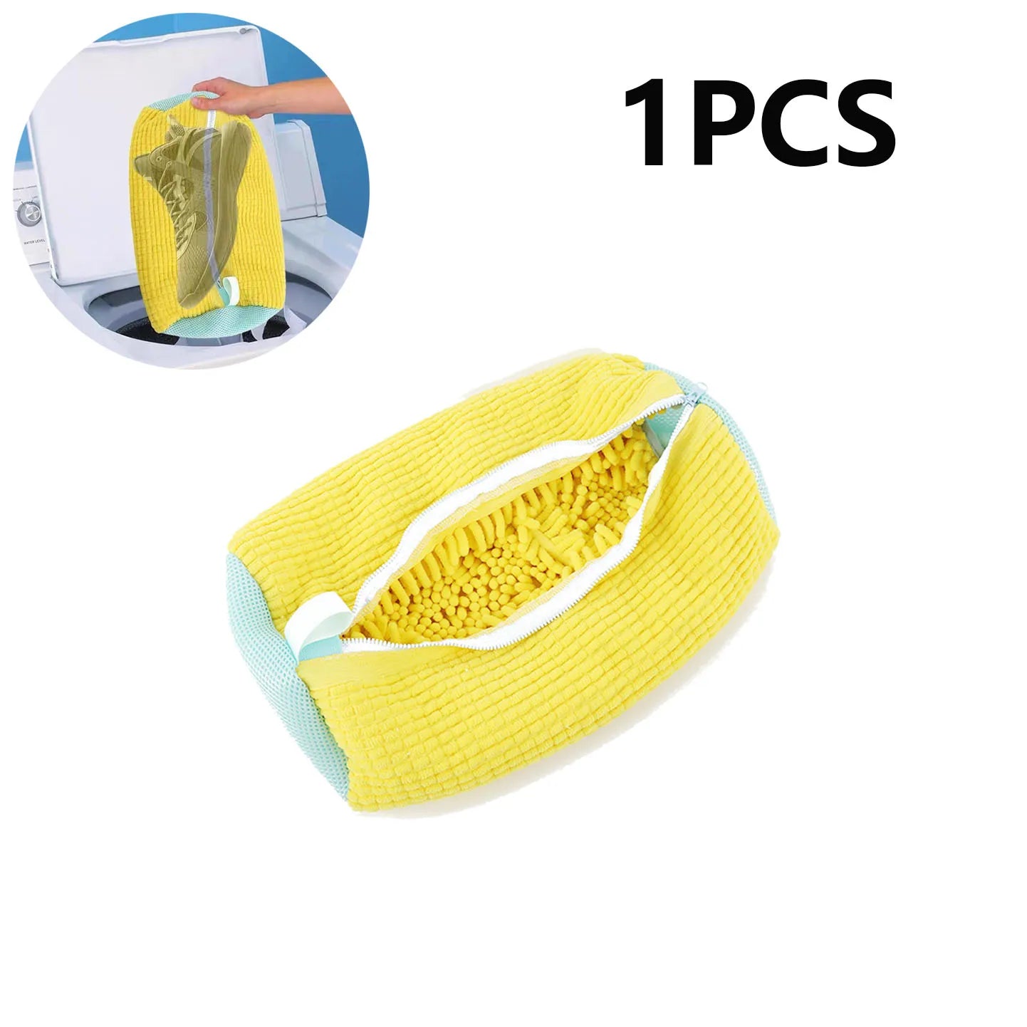 1/2Pc Shoe Washing Bag Cotton Laundry Bag Zippers Closure Shoe Cleaning Bag Frie image 0