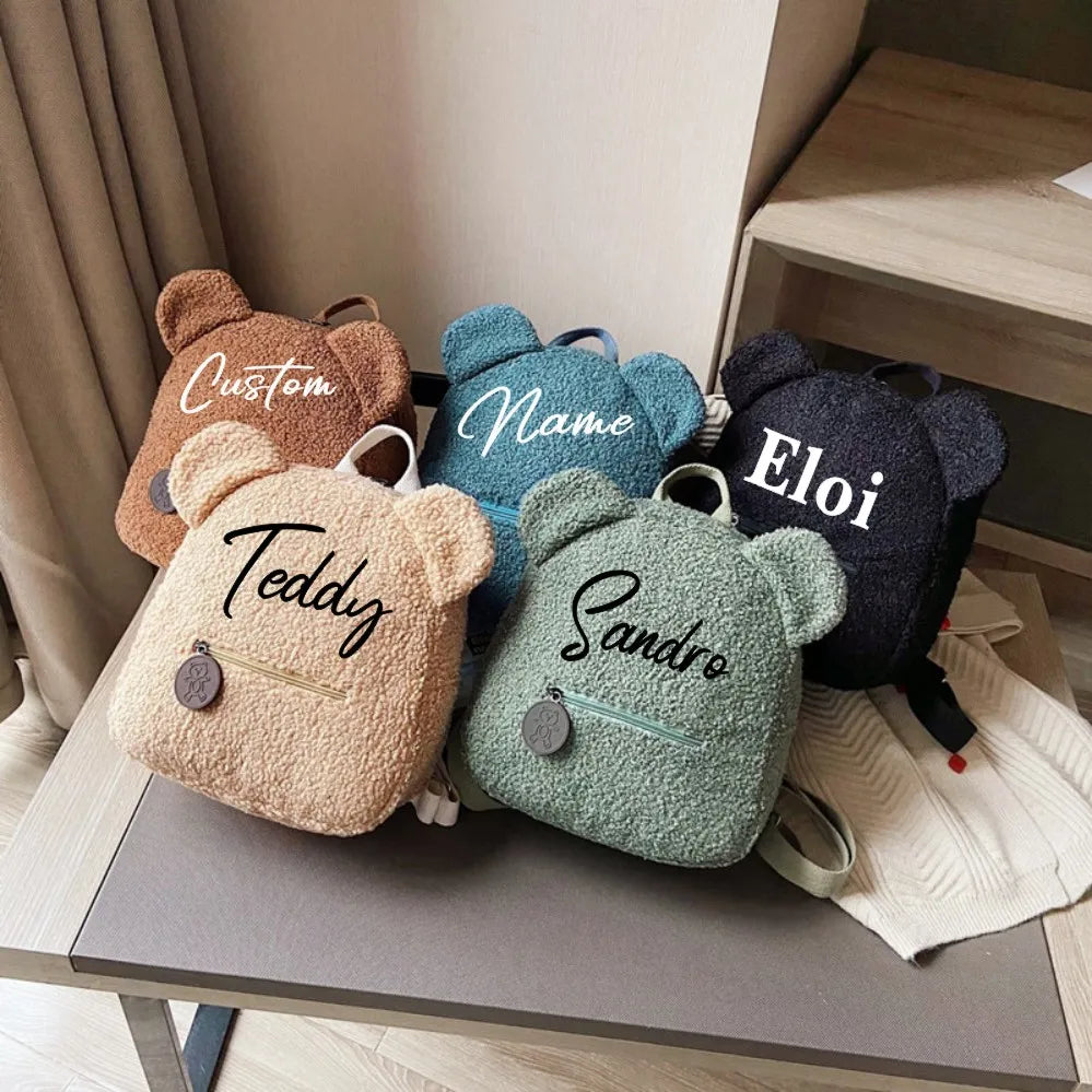 Personalised Bear Backpacks Custom Name Portable Children Travel Shopping Women image 0