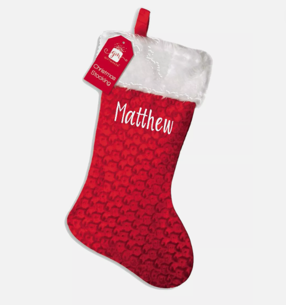 Personalised Christmas Stocking, Velvet Red, Deluxe Luxury, 45 cm Best Gift image 0