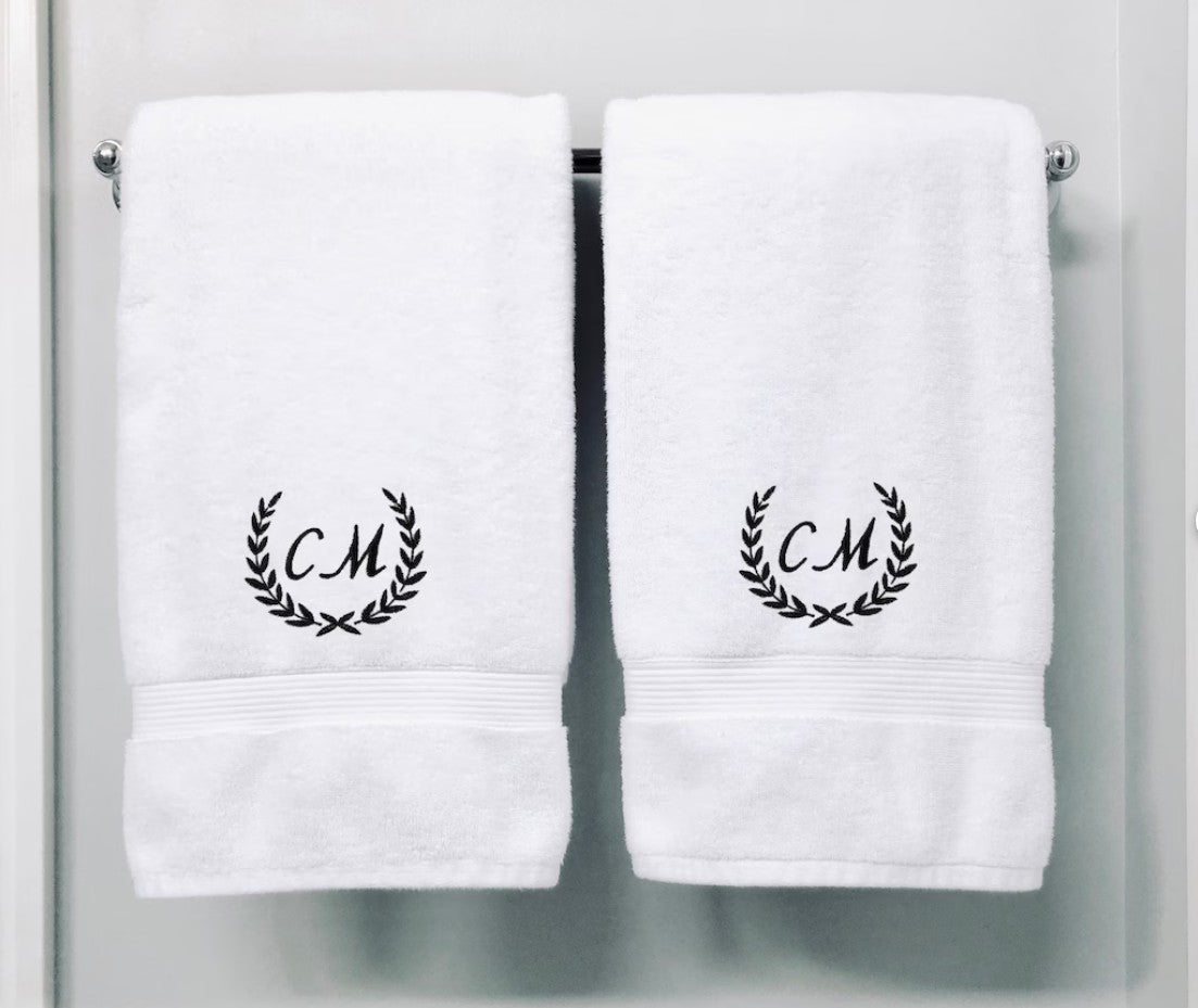 Personalised Embroidered Monogram Luxury Soft Touch Egyptian Cotton Towels image 0