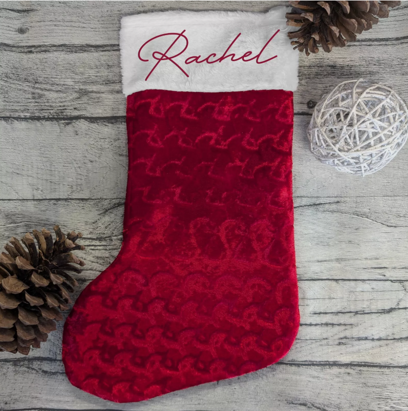 Personalised Christmas Stocking, Velvet Red, Deluxe Luxury, 45 cm Best Gift image 2