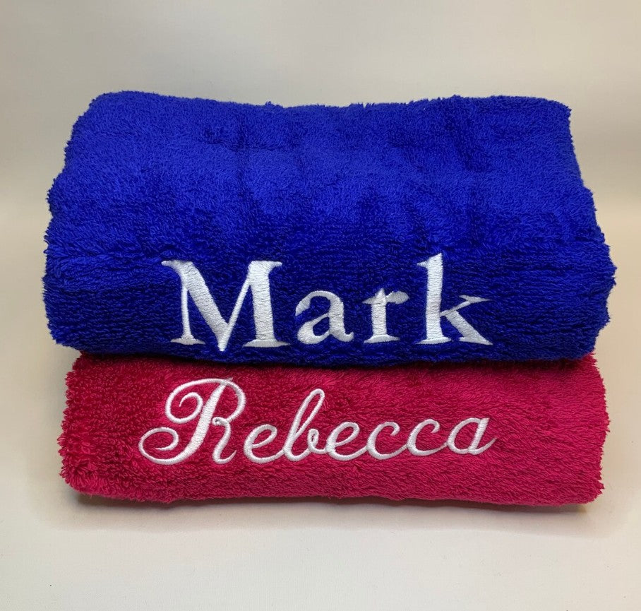 Personalised Embroidered Towels Hand, Bath, Towel Gift 100% Egyptian 10 Colours image 0