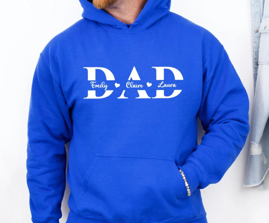 Custom Dad Hoodie, New Dad Hoodie, Fathers Day Gift, Kids Name Dad Hoodies image 4