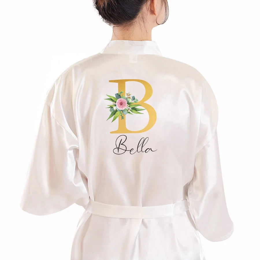 Wedding Dressing Gown Personalised Satin Custom Robes for Gifts image 1