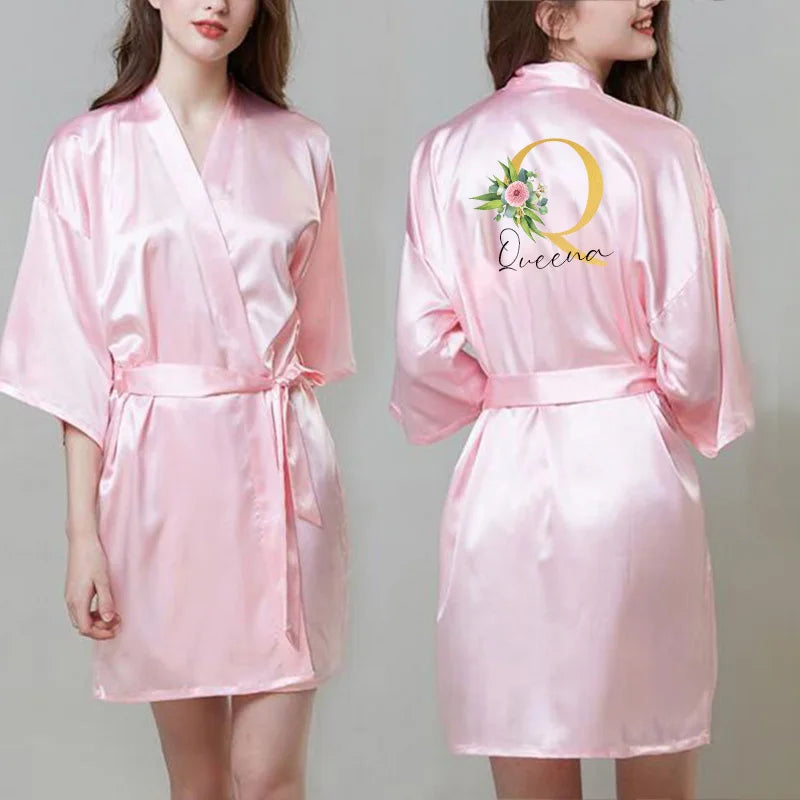 Wedding Dressing Gown Personalised Satin Custom Robes for Gifts image 2