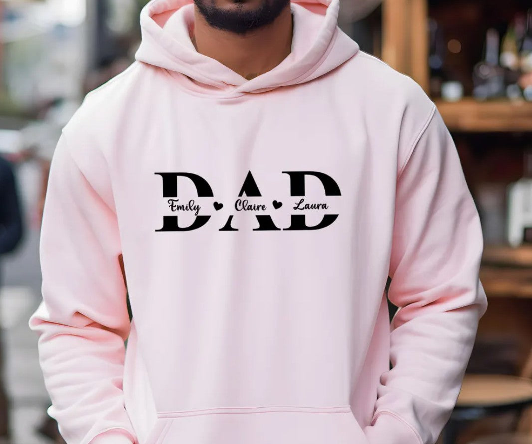 Custom Dad Hoodie, New Dad Hoodie, Fathers Day Gift, Kids Name Dad Hoodies image 3