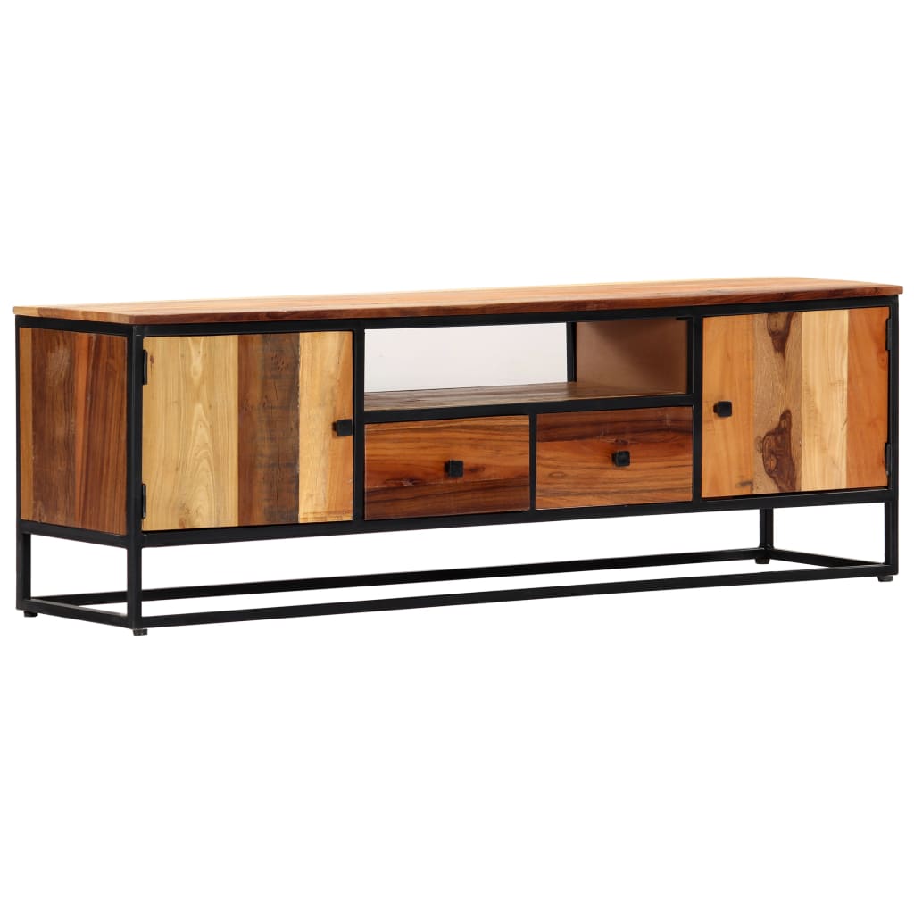 NNEVL TV Cabinet 120x30x40 cm Solid Reclaimed Wood and Steel