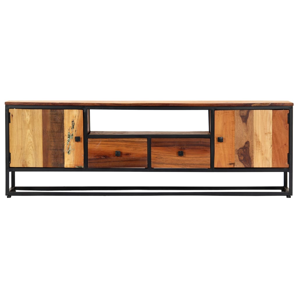 NNEVL TV Cabinet 120x30x40 cm Solid Reclaimed Wood and Steel