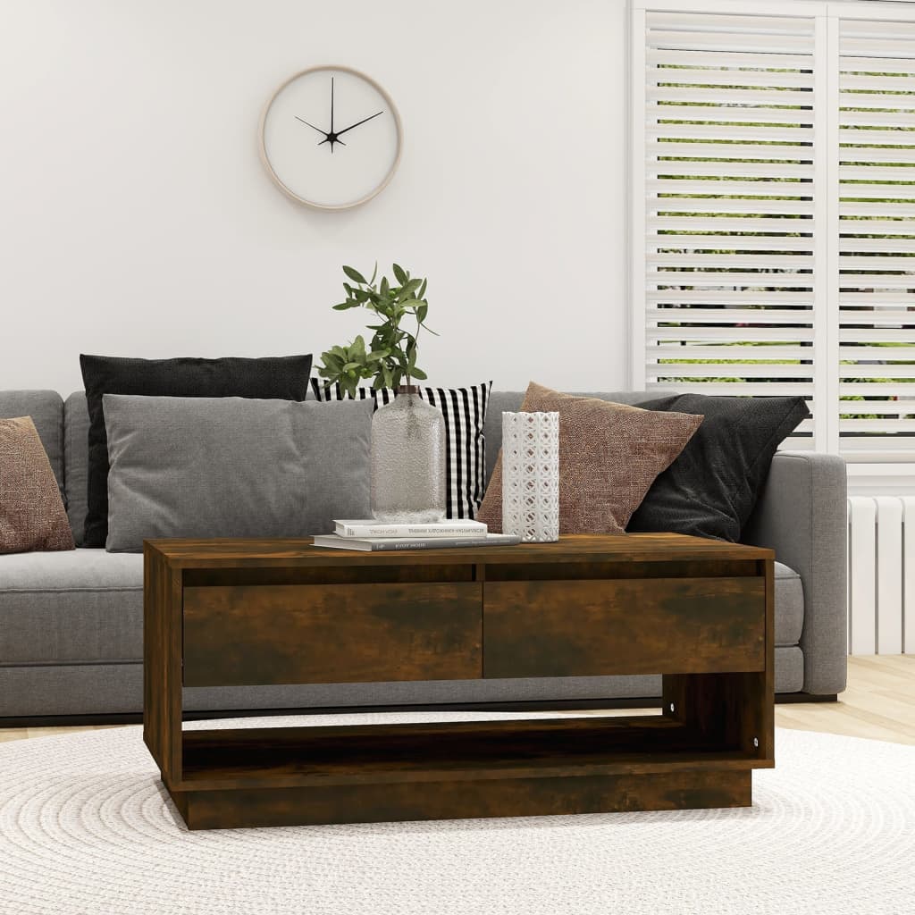 NNEVL Coffee Table Smoked Oak 102.5x55x44 cm Chipboard