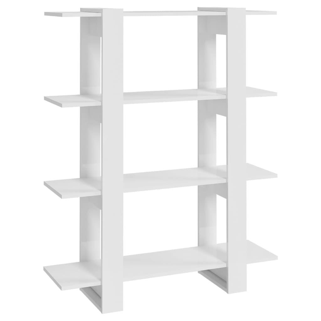 NNEVL Book Cabinet/Room Divider High Gloss White 100x30x123.5 cm