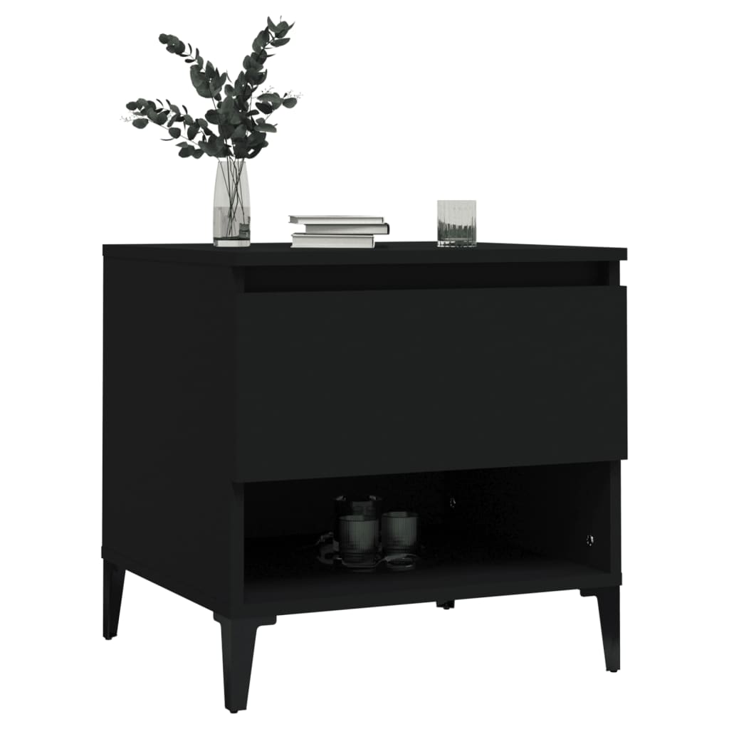 NNEVL Side Table Black 50x46x50 cm Engineered Wood