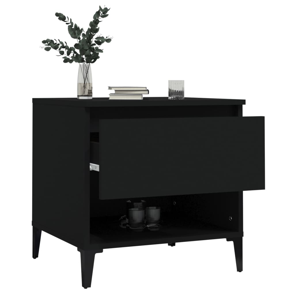NNEVL Side Table Black 50x46x50 cm Engineered Wood