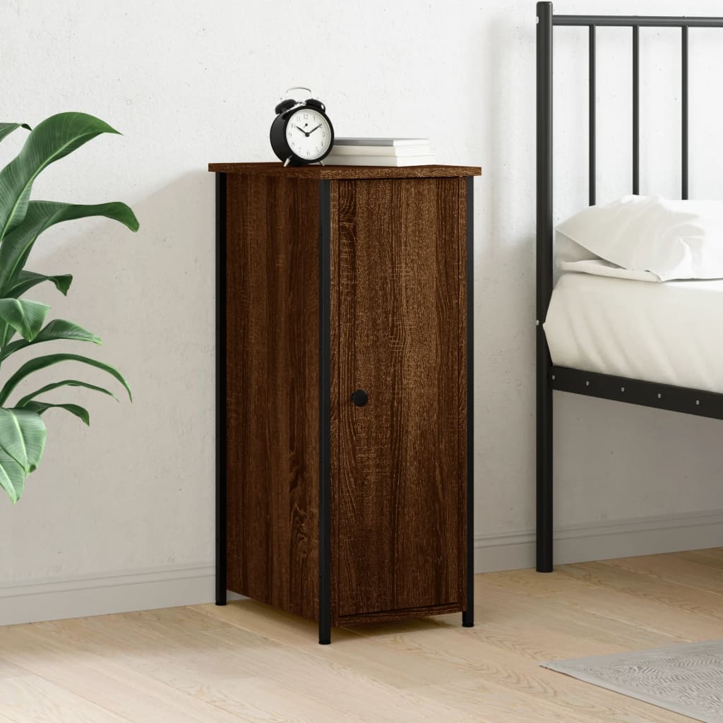 NNEVL Bedside Cabinet Brown Oak 32x42x80 cm Engineered Wood