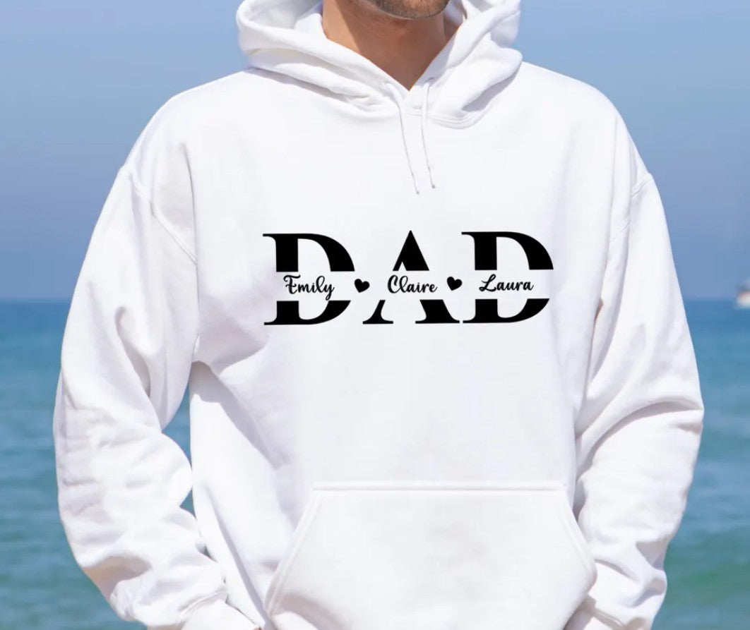 Custom Dad Hoodie, New Dad Hoodie, Fathers Day Gift, Kids Name Dad Hoodies image 1