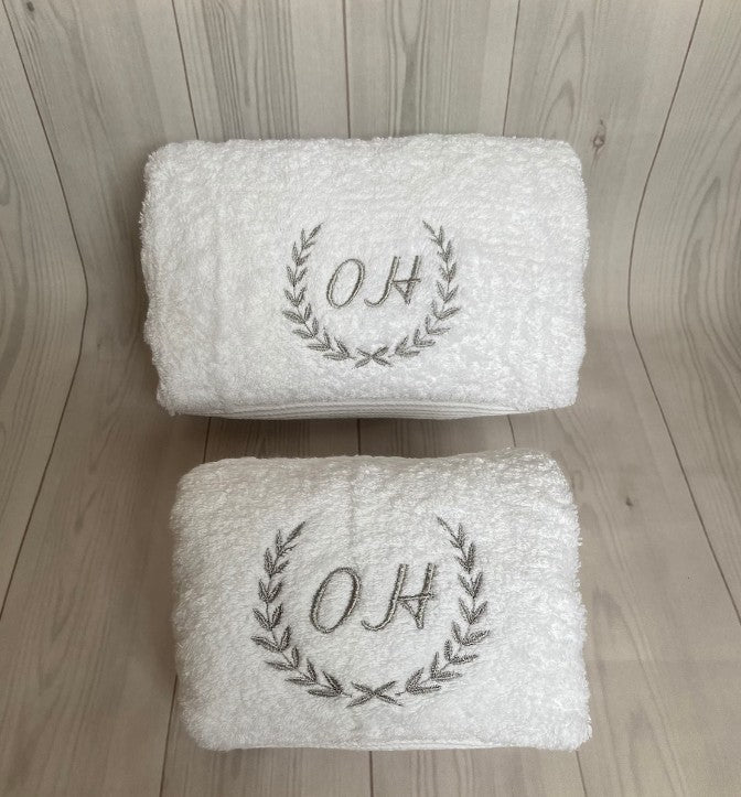 Personalised Embroidered Monogram Luxury Soft Touch Egyptian Cotton Towels image 2