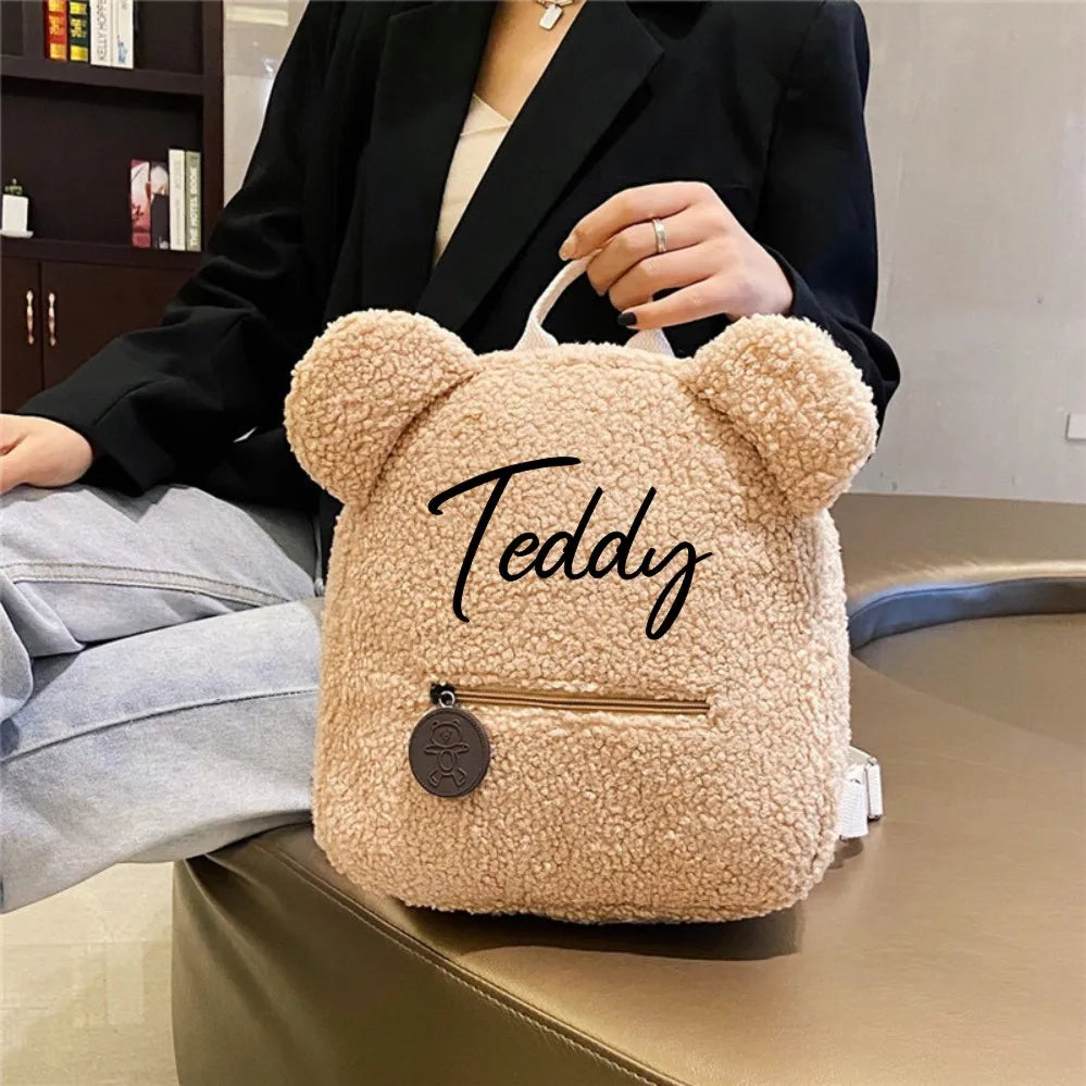 Personalised Bear Backpacks Custom Name Portable Children Travel Shopping Women image 2