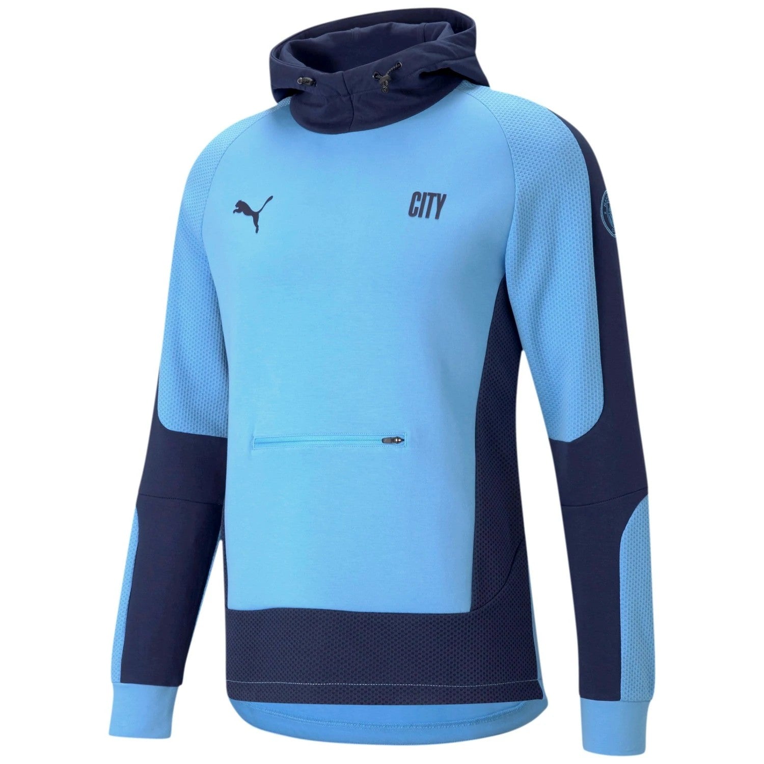 Manchester City Evostripe hooded presentation tracksuit 2021 light blue - Puma
