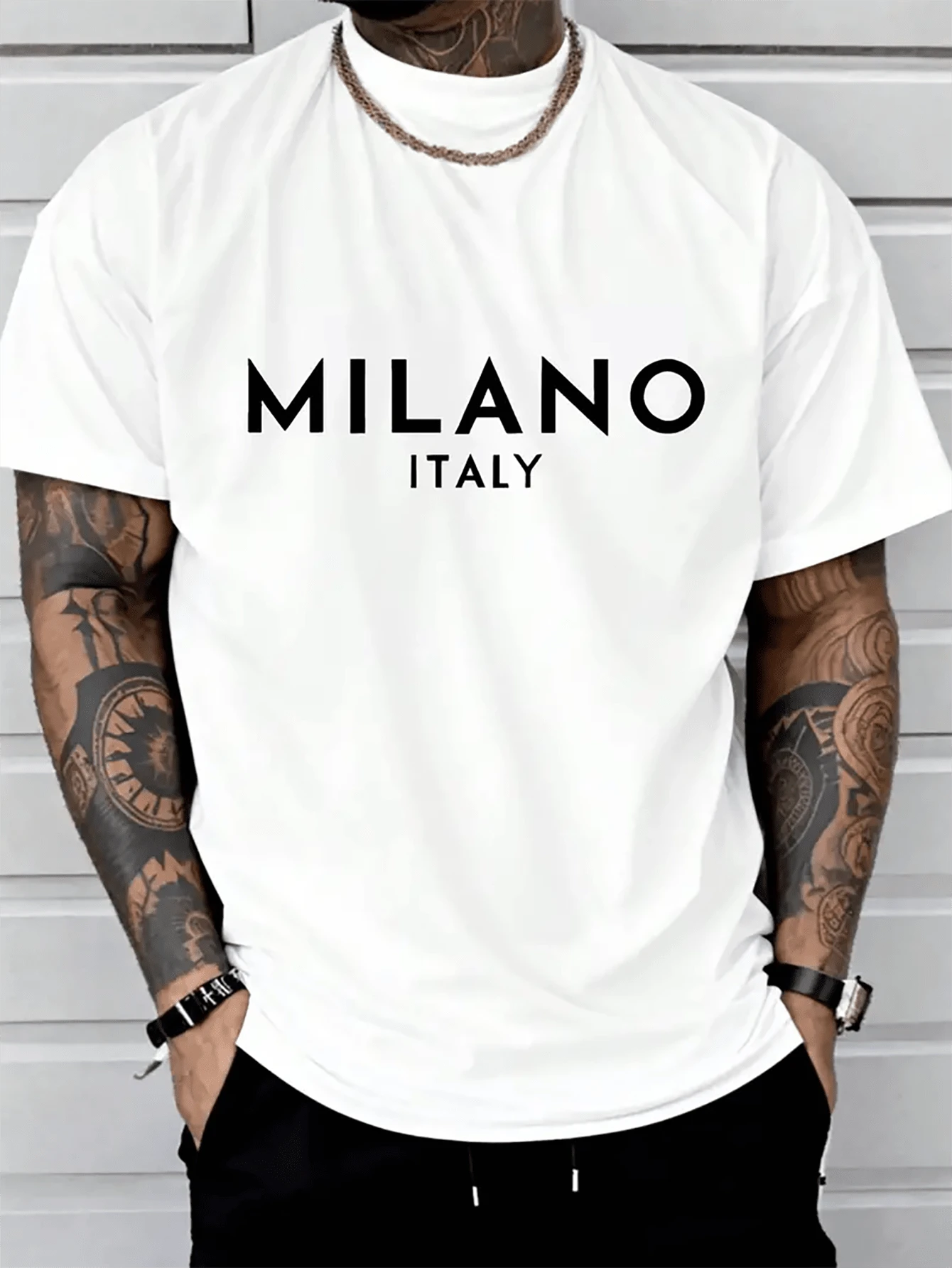 (220 Pure Cotton T-Shirt) Men's Summer Round Neck Short Sleeved Casual Pure Cott image 0