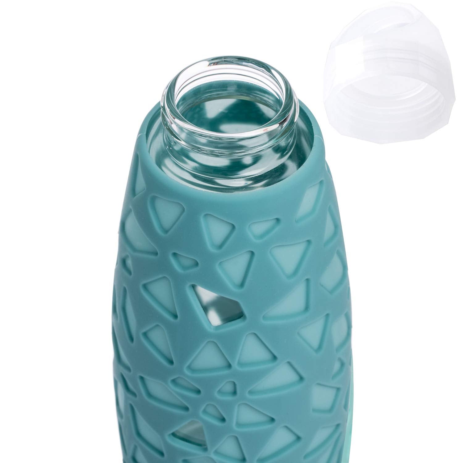 Roll over image to zoom in Water Bottle Leakproof Borosilicate Glass Water Fla image 1