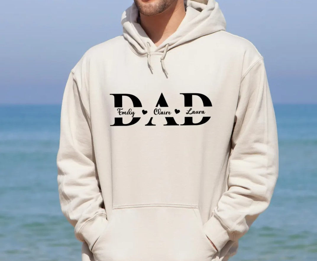Custom Dad Hoodie, New Dad Hoodie, Fathers Day Gift, Kids Name Dad Hoodies image 2